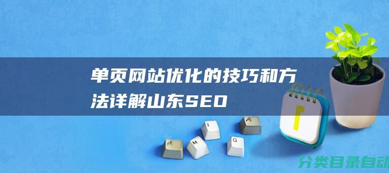 单页网站优化的技巧和方法详解-山东SEO