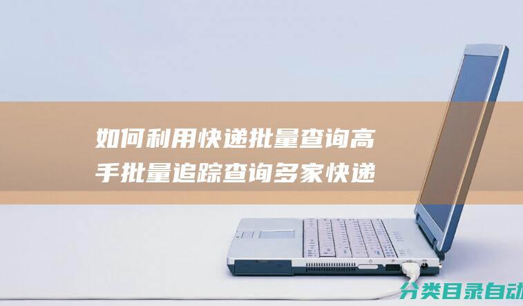 如何利用快递批量查询高手批量追踪查询多家快递及分析退回件的物流