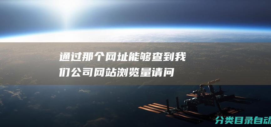 通过那个网址能够查到我们公司网站浏览量-请问下我是做推广的