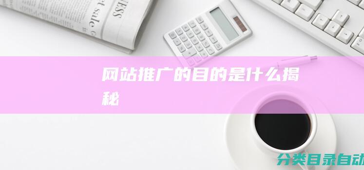 网站推广的目的是什么揭秘