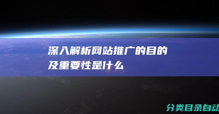 深入解析-网站推广的目的及重要性是什么