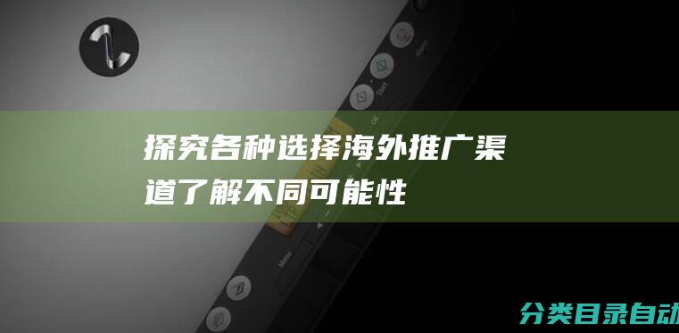 探究各种选择海外推广了解不同可能性