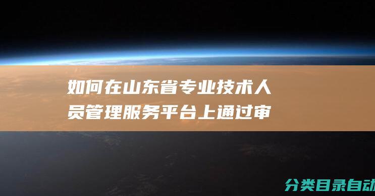 如何在省专业人员管理服务平台上通过审