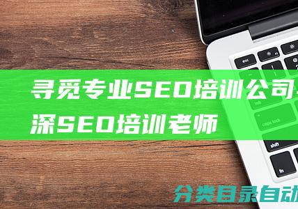 寻觅专业SEO培训公司与资深SEO培训老师